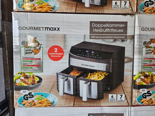 GourmetMaxx Doppelkammer-Heißluftfritteuse